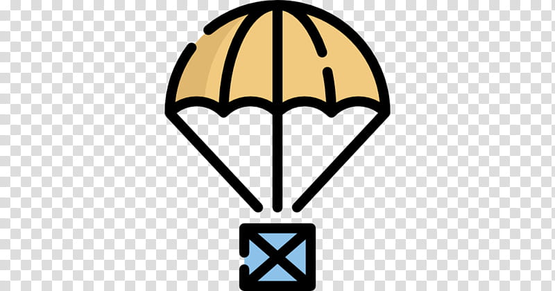 Symbol Yellow, Parachute, Airdrop, Line, Logo transparent background PNG clipart