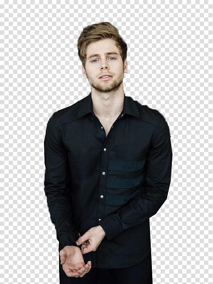 Luke Hemmings render, man in black dress shirt transparent background PNG clipart