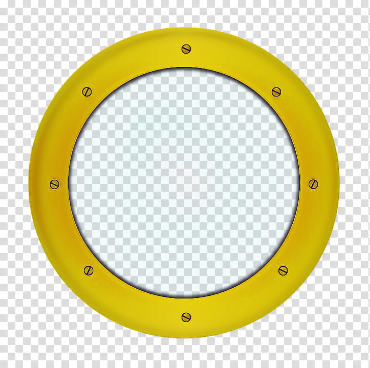 yellow window circle porthole oval, Metal transparent background PNG clipart