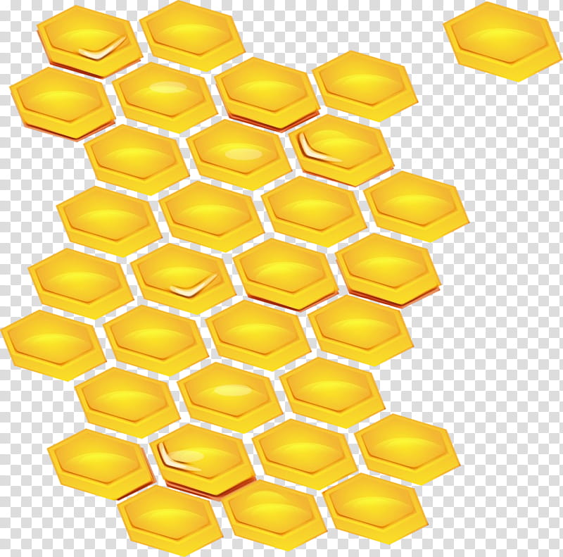 Bee, Honeycomb, Western Honey Bee, Beehive, Drawing, Yellow transparent background PNG clipart