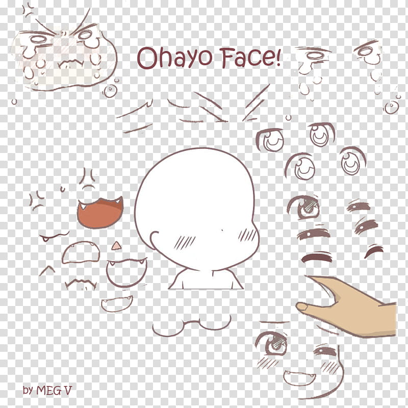 Ohayo Face Templates, ohayo face text transparent background PNG clipart