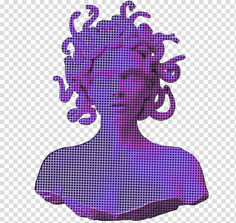 Music, Medusa, Vaporwave, Aesthetics, Tshirt, Seapunk, Glitch Art, Purple transparent background PNG clipart