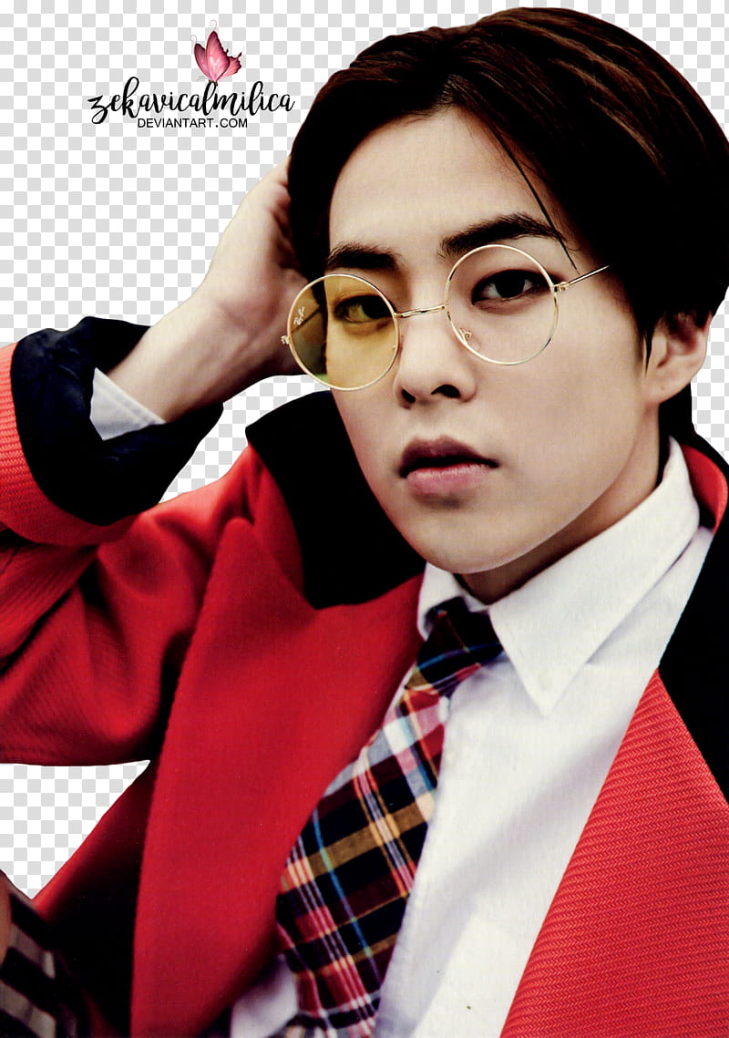 EXO Xiumin Love Me Right, man holding his hair transparent background PNG clipart