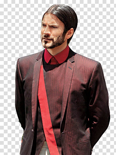 Hunger Games, man in red and black pinstriped suit jacket transparent background PNG clipart