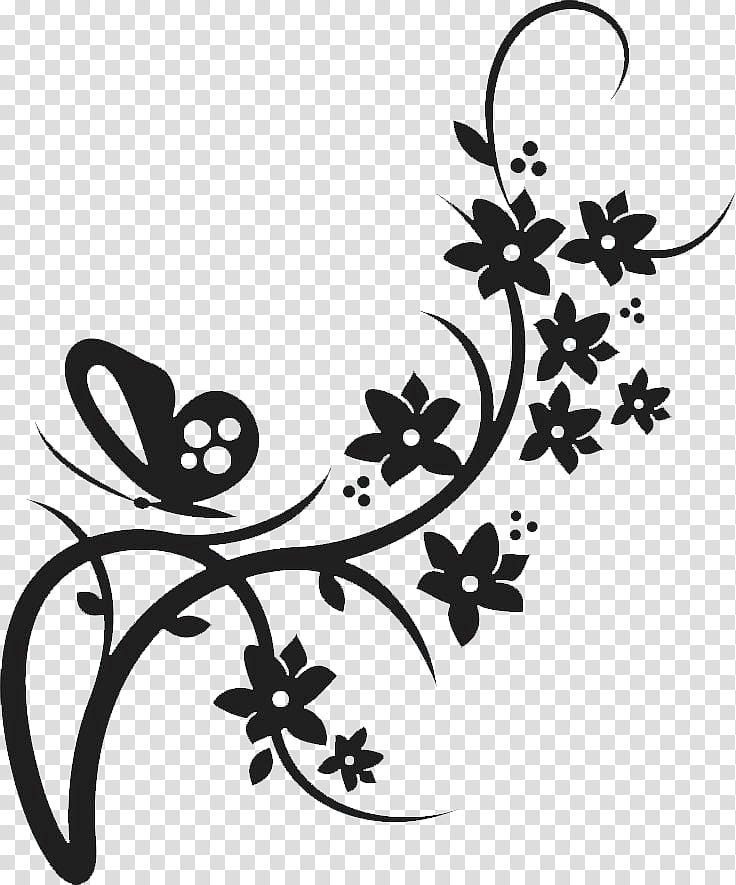 Free: Black And White Flower Borders Design - Border Design Black