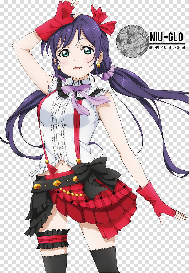 Toujou Nozomi Love Live Render, purple haired female character transparent background PNG clipart
