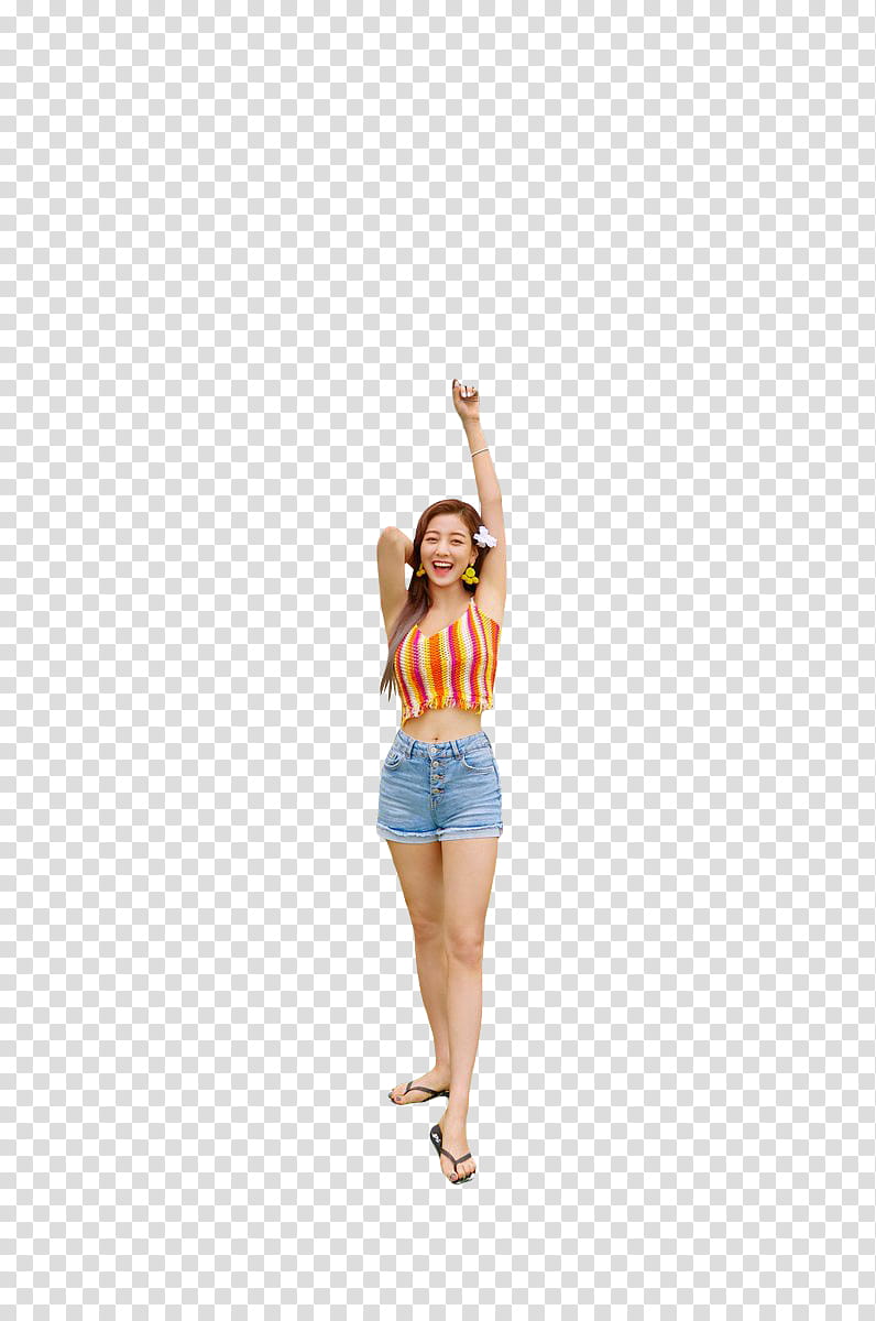 TWICE Dance The Night Away PT , woman wearing red and yellow striped top transparent background PNG clipart