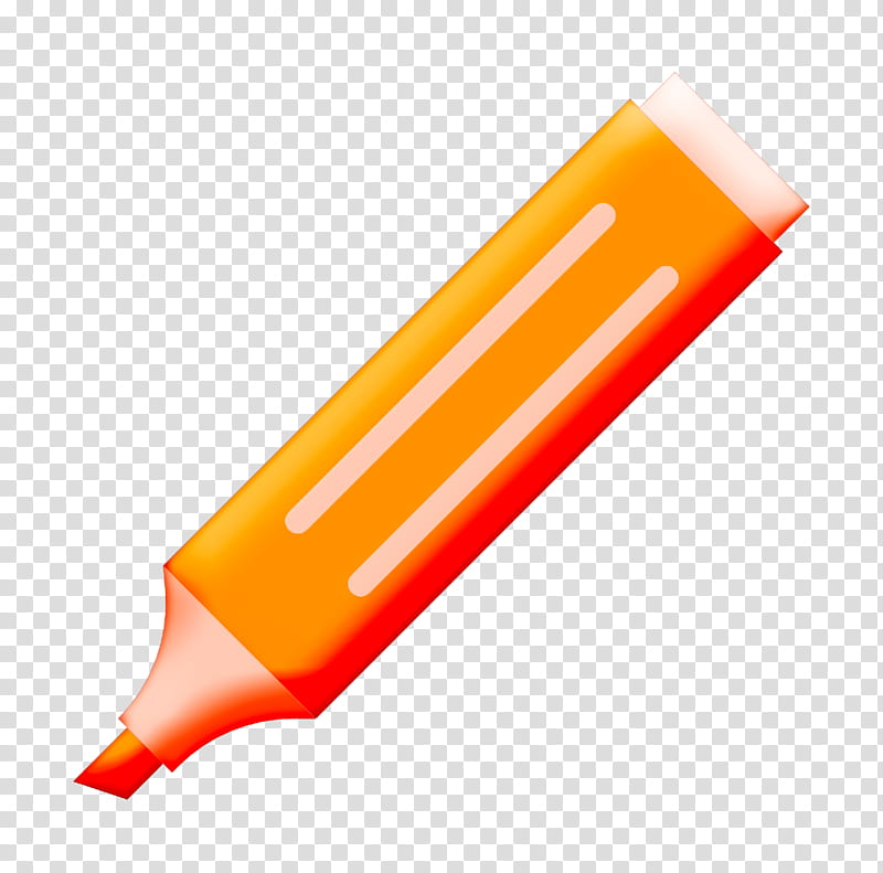 Pen icon Office elements icon Marker icon, Orange, Yellow, Material Property transparent background PNG clipart