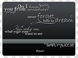 small poem lines , white text on black background transparent background PNG clipart