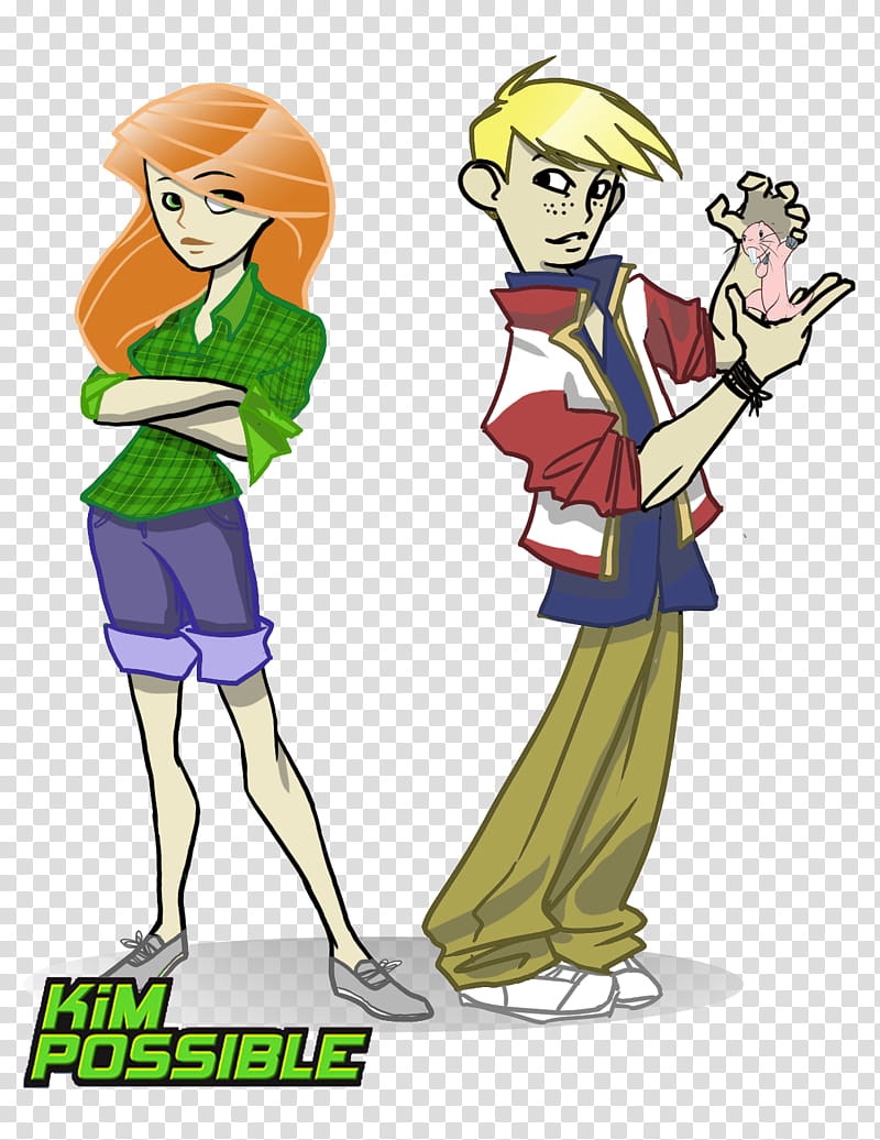 Kim Possible and Ron Stoppable, Kim Possible character illustrations transparent background PNG clipart