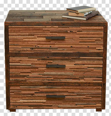 , brown wooden -drawer chest with three books at top transparent background PNG clipart