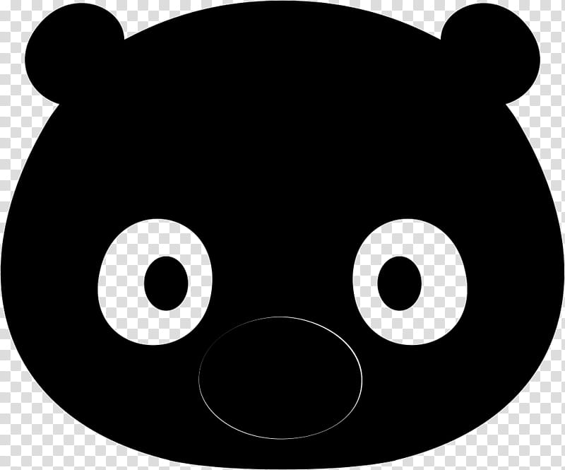 Bear, Snout, Black M, Cartoon, Blackandwhite, Circle, Smile transparent background PNG clipart