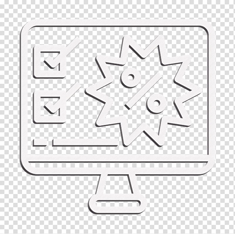 Computer icon Sale icon Advertising icon, Text, Line, Symbol, Logo, Blackandwhite, Sticker, Square transparent background PNG clipart