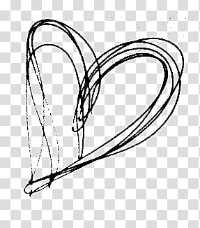 black and white heart sketch transparent background PNG clipart