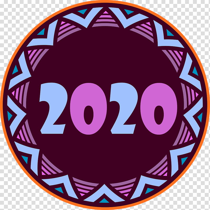 happy new year 2020 new years 2020 2020, Violet, Circle, Sticker, Magenta transparent background PNG clipart