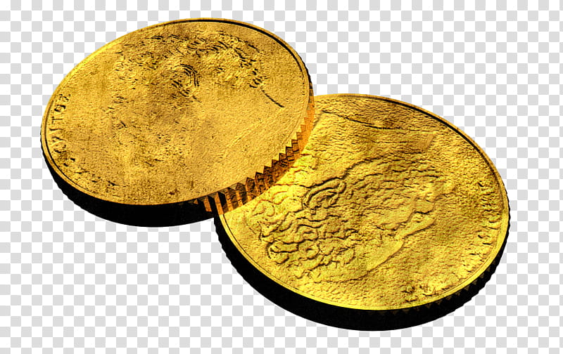 MB Golden Coins, two round gold-colored coins transparent background PNG clipart