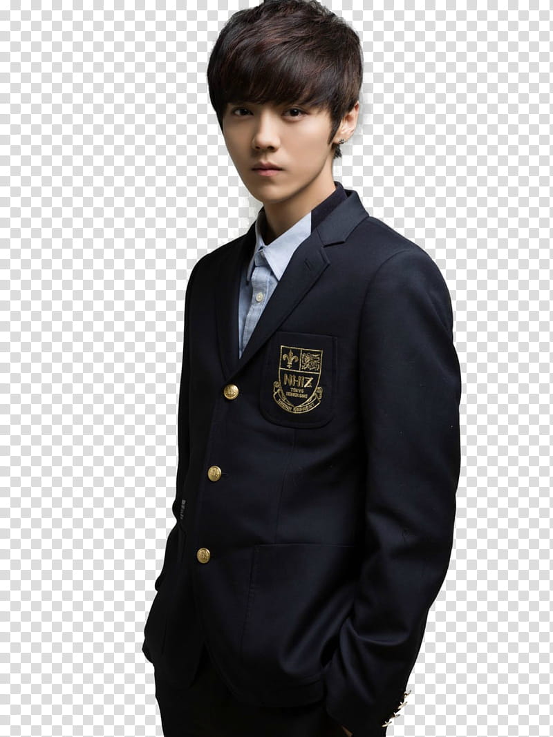 Luhan , man in black suit jacket transparent background PNG clipart