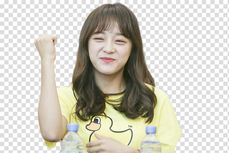 RENDER  S SEJEONG, woman wearing yellow crew-neck t-shirt transparent background PNG clipart