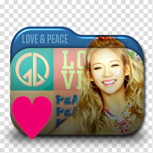 SNSD Love and Peace Folder Icon , Hyoyeon Love, blue and pink Love & Peace folder transparent background PNG clipart