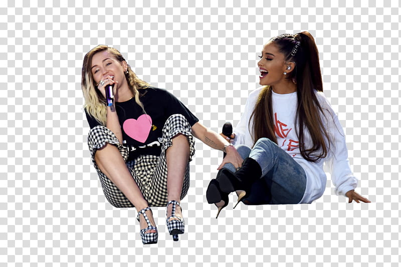 Ariana Grande and Miley Cyrus, - transparent background PNG clipart