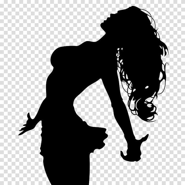 Woman Hair, Silhouette, Long Hair, Girl, Brown Hair, Lady, Black Hair, Stencil transparent background PNG clipart