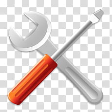 iKons s, gray and orange open wrench and screwdriver transparent background PNG clipart