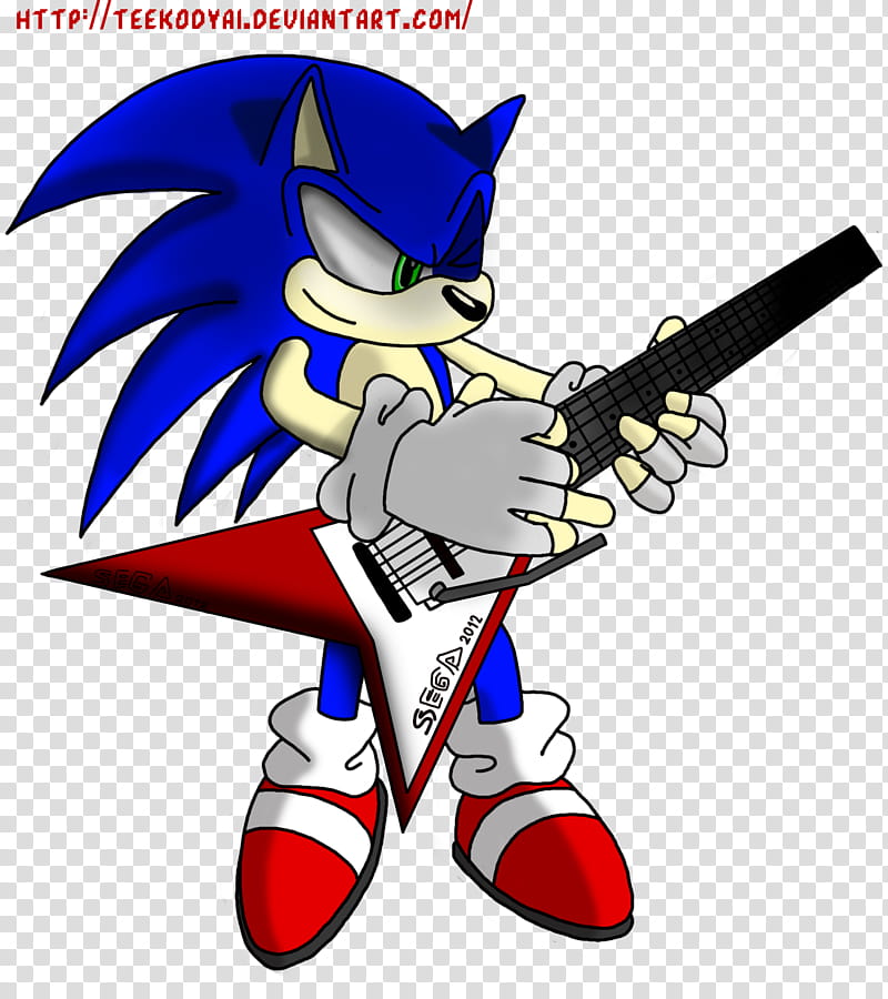 Sonic The Hedgehog Guitar, Supersonic playing guitar illustration transparent background PNG clipart