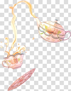 Alice In Wonderland I, teapot and teacup illustration transparent background PNG clipart