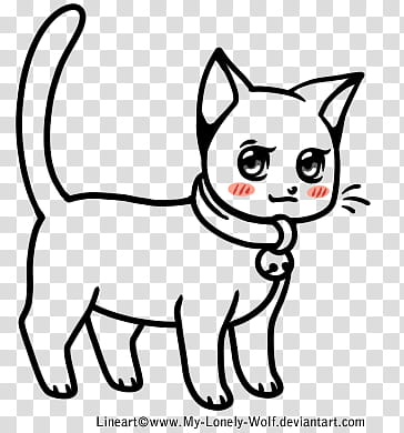 Free Chibi cat Lineart AND PAINT NOW, black cat illustration transparent background PNG clipart