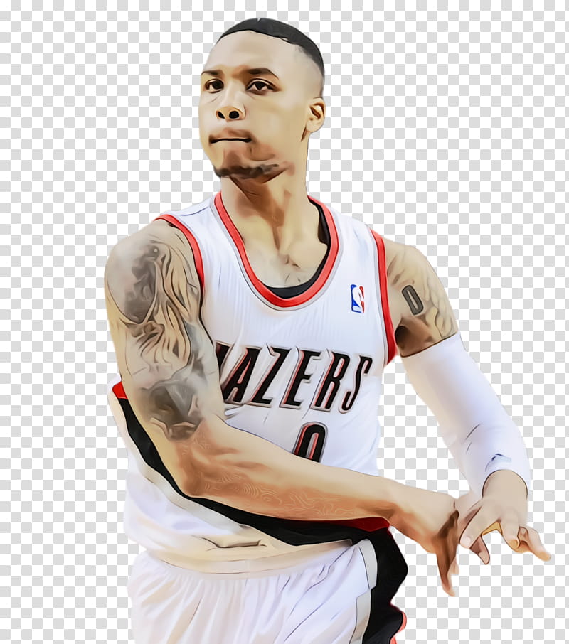 Watercolor, Paint, Wet Ink, Portland Trail Blazers, Basketball, Tshirt, Outerwear, Shoulder transparent background PNG clipart