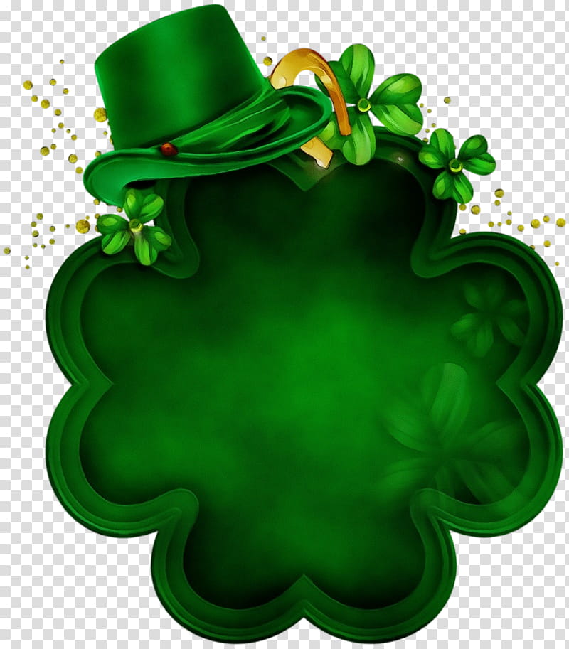 Green Leaf Watercolor, Paint, Wet Ink, Shamrock, Clover, Symbol, Saint Patricks Day, Plant transparent background PNG clipart