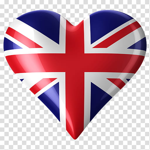 Love Heart Symbol, Union Jack, United Kingdom, Flag, FLAG OF ENGLAND, Balloon, Red, Cobalt Blue transparent background PNG clipart