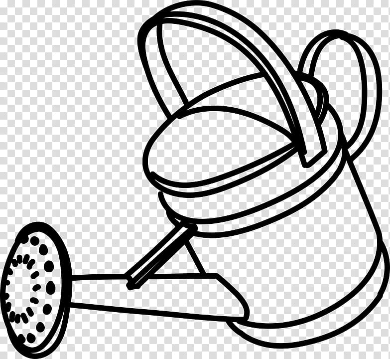 Wheelbarrow, Watering Cans, Plants, Shower, Flowerpot, Gardening, Bathroom, Line Art transparent background PNG clipart