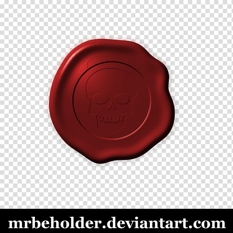 Seal of the skull, red skull illustration transparent background PNG clipart