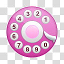 Girlz Love Icons , phone-dialer, pink rotary dial illustration transparent background PNG clipart