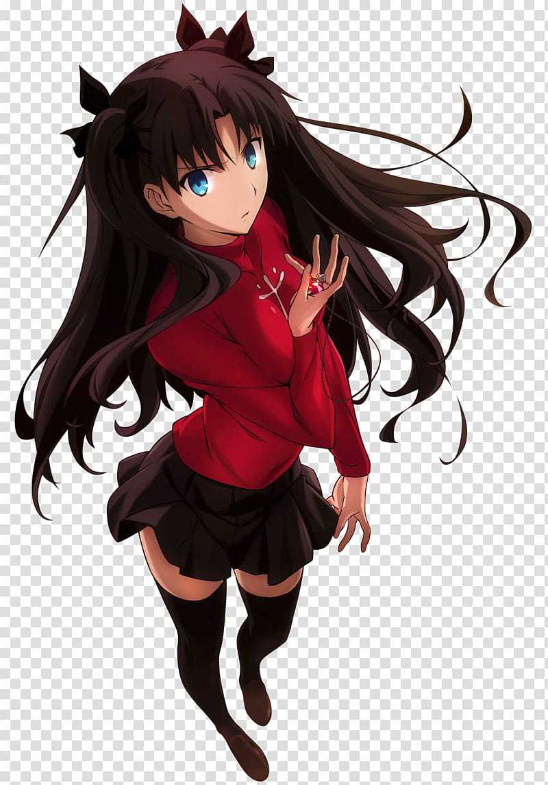 , Rin Tohsaka character illustration transparent background PNG clipart