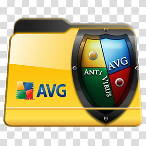 Program Files Folders Icon Pac, AVG Folder, yellow and black AVG folder illustration transparent background PNG clipart