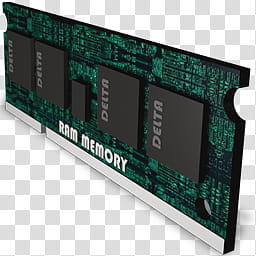 Delta s, green RAM DIMM stick transparent background PNG clipart