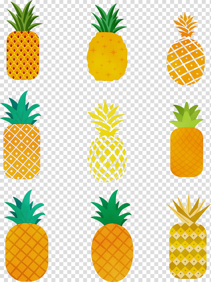 Pineapple, Watercolor, Paint, Wet Ink, Fruit, Ananas, Yellow, Plant transparent background PNG clipart