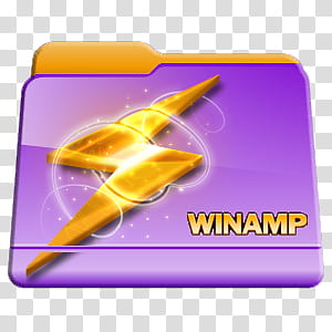 Program Files Folders Icon Pac, Winamp Folder, yellow and purple Winamp folder illustration transparent background PNG clipart