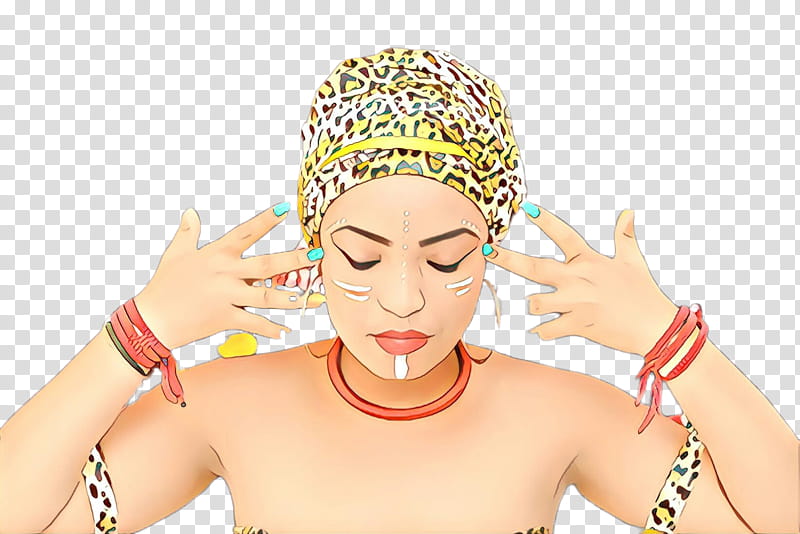 head swim cap headpiece forehead finger, Headgear, Fun, Hand transparent background PNG clipart