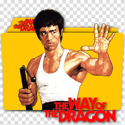 Bruce Lee movie folder icons collection,  way of the dragon transparent background PNG clipart