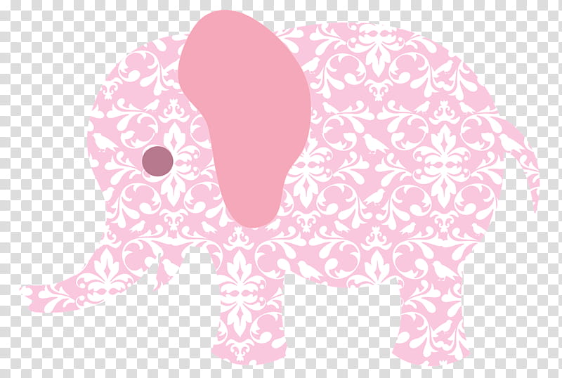 Indian Elephant, Paper, Damask, Pink M, Meter, Elephants And Mammoths, Sticker transparent background PNG clipart