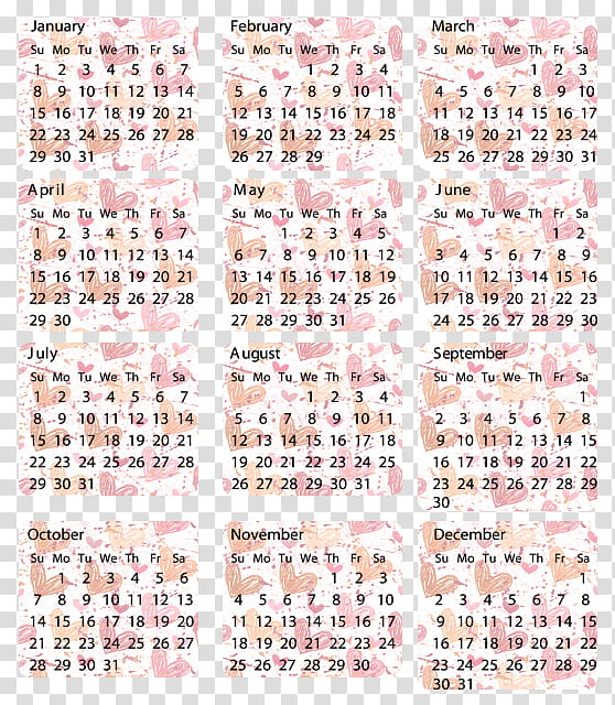 Cool Calendars , brown and pink calendar collage transparent background PNG clipart