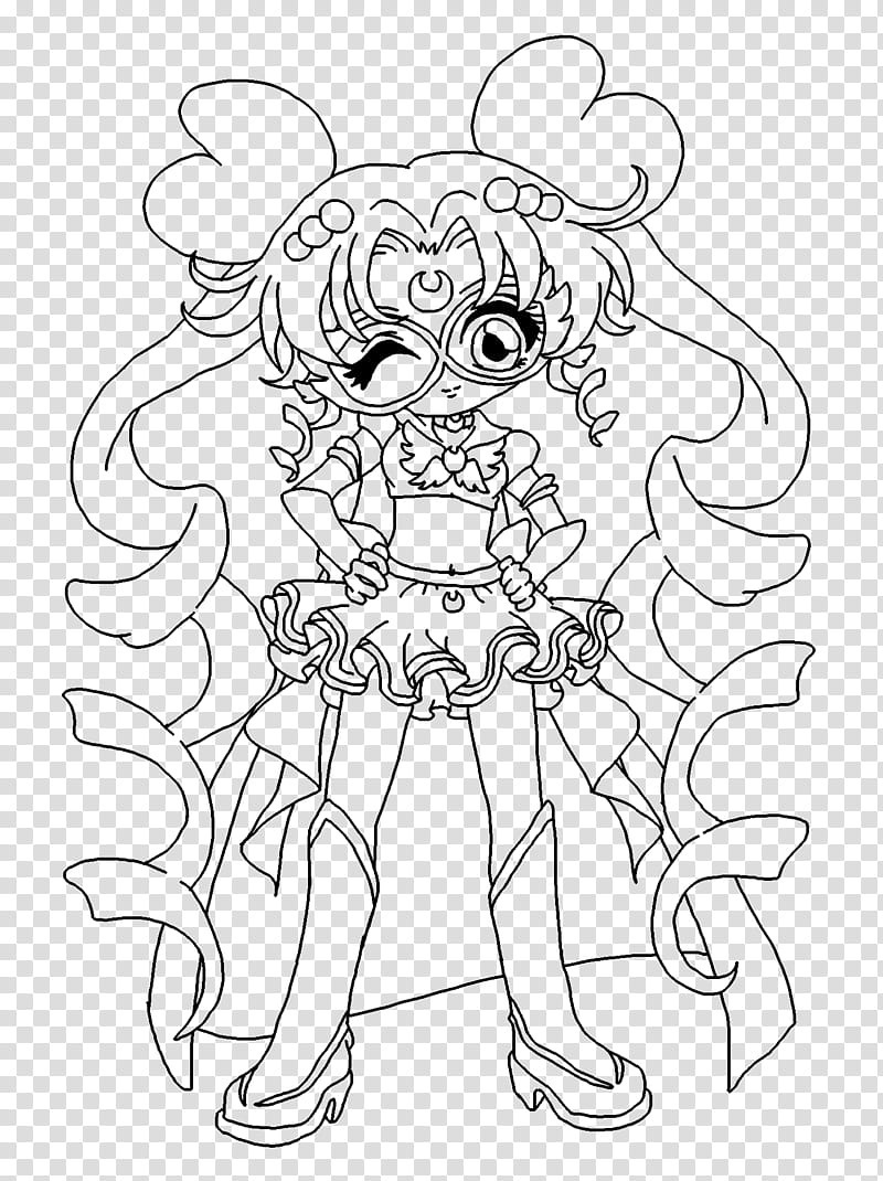Request Sailor Rose Lineart, girl wearing crop top and skirt ...