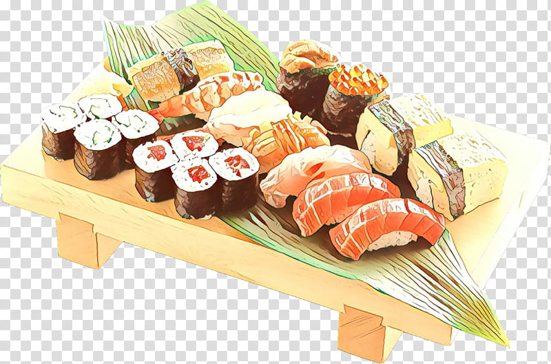 Sushi, Cartoon, Food, Cuisine, Dish, California Roll, Sakana, Fish Products transparent background PNG clipart