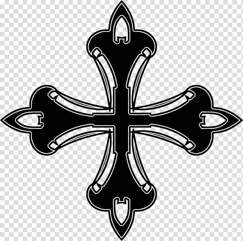 Gothic cross, black cross transparent background PNG clipart