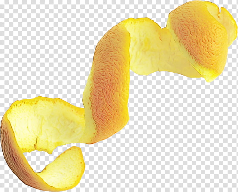 lemon peel peel yellow food citrus, Watercolor, Paint, Wet Ink, Plant, Fruit transparent background PNG clipart