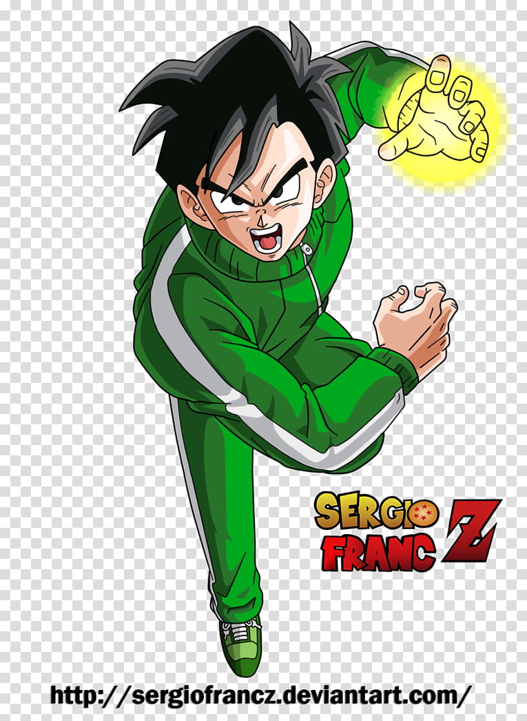 Gohan FUKATSU NO F , Dragon Ball Z in green sweatsuits transparent background PNG clipart