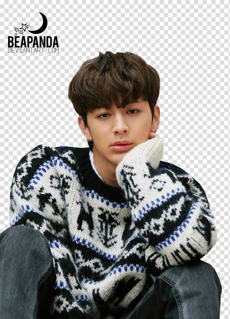 iKON Return, man holding his chin transparent background PNG clipart